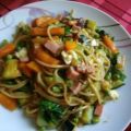 Gemüse Knoblauch -Spaghetti