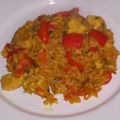 Reispfanne mit Curry und Hähnbrustfilets