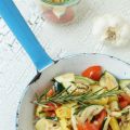 Bratkartoffelsalat mit gegrillter Zucchini