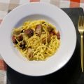 Pasta mit Steinpilzen und Speck