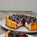 Bananen Käsekuchen mit Blaubeertopping
