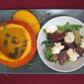 Kürbissüppchen mit lauwarmem Rote-Bete-Salat