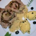 Rollbraten, mediterran gefüllt mit Käsepolenta