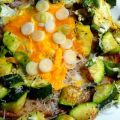 Zucchini gebraten mit getrenntem Ei auf[...]