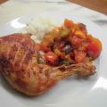 Hähnchenkeule mit Ratatouille-Gemüse