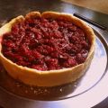 Fruchtige Schokoladen-Himbeer-Tarte, vegan