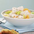 Fischpfanne mit Lauch und Orangenfilets
