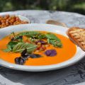 Oven-Roasted Tomato Soup with Basil & Chickpeas[...]