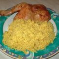 Hähnchen im Bratschlauch mit Curry-Reis