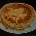 Eierkuchen mit Salami und Käse Konfetti
