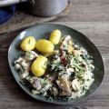 Sahniges Pilzragout mit Mangold und Kartoffeln