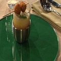 Karotten-Ingwer-Suppe mit Garnelenspieß à la[...]