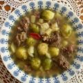 Rosenkohlsuppe mit Rindfleisch