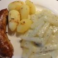 Gemüse:   KOHLRABISTIFTE in Sahne-Dill-Sauce