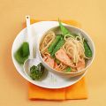 Lachs-Spaghetti mit Pesto