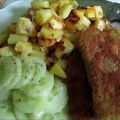 Seitan-Schnitzel,Bratkartoffeln & Gurkensalat -[...]