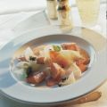 Lachswürfel auf Kohlrabi