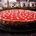 Spekulatius-Käsekuchen mit Cranberrygelee