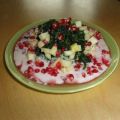 Spinatsalat mit Apfel und Granatapfeljoghurt