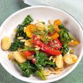 Spinat-Gnocchi mit Ofenpaprika