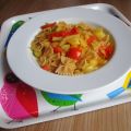 Vollkornfarfalle mit Fenchel, Chili und Safran