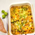 Winterauflauf mit Rosenkohl und Süßkartoffeln.[...]