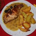 Kaninchenkeulen mit schwarzen Oliven (Cosciotto[...]