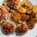 Mediterran gefüllte Riesen-Champignons