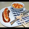 Currywurst DeLuxe mit Kartoffelwürfelchen