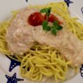 Spaghetti mit Lachssauce