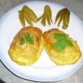 Forellenpürree in Kartoffeln mit Käse überbacken