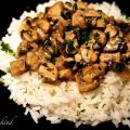 Reis mit Champion-Sahne-Sauce