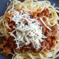 Spaghetti mit fettarmer Tomatensauce
