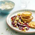 Meerrettich-Pancakes mit Rote-Bete-Salat