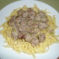 Porree - Hackklößchen mit Spätzle