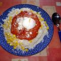 Reis mit Mais und Tomatensoße