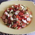 Eier-Paprika-Wiener-Salat mit Oliven