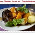 Pikanter Dorsch mit Tabasco-Tomatensoße