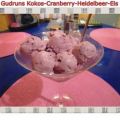 Eis: Kokos-Cranberry-Heidelbeer-Eis