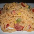 Spaghetti-Salat mit Thunfisch und Paprika