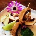 Champignons am Spiess / Birnen-Zwiebel-Spiess