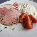 Schweinebraten mit pikanter, kalter Sauce