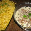 Käsespätzle mit Pfifferlingrahmsößle