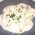 Spinat Kaese Ravioli in Paprika Sahne Sosse