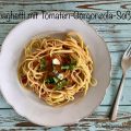 Spaghetti mit Tomaten-Gorgonzola-Soße