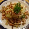 Blumenkohl-Kartoffelstampf mit Nordseekrabben