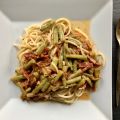 Pasta mit Bohnen und Speck