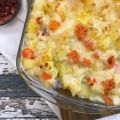 Kartoffel-Wurzelgemüseauflauf mit Käsesauce