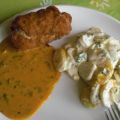 Putenschnitzel in Käsesoße