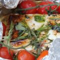 Veggie BBQ. Schafskäse in Alufolie vom Grill